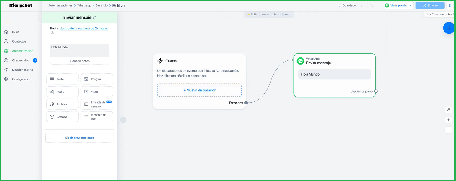 Mejor Chatbot para WhatsApp Business API Manychat